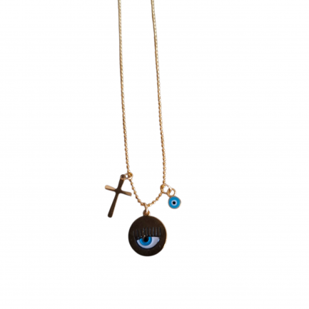 Necklace with round eye and  cross