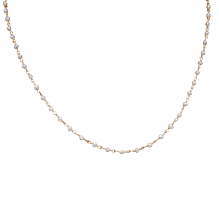 Sterling Silver Rosary Necklace With Pearls