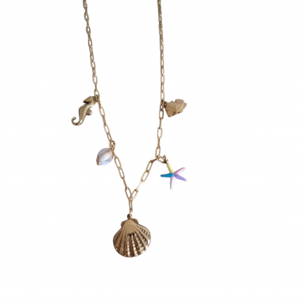 Summer Necklace with hanging elements yellow