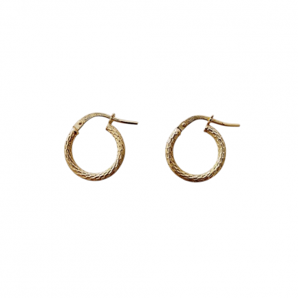 Sterling Silver Circle Earrings With Pattern