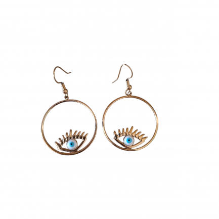 Hanging eye  Earrings in yellow