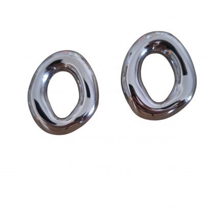 Round  Earrings white