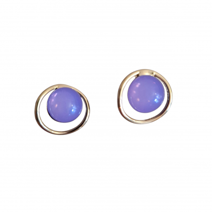 Earrings Round purple