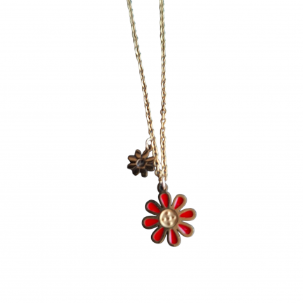 Necklace Red Flower